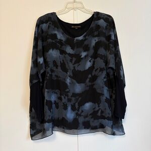 Women's Love & Legend Black and Blue Sheer Top 14